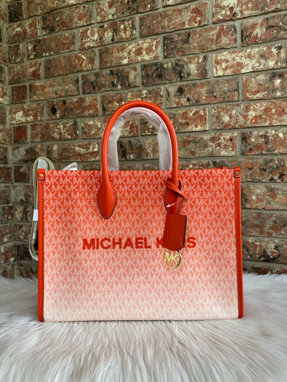 Michael Kors Orange Ombre MK Logo Tote